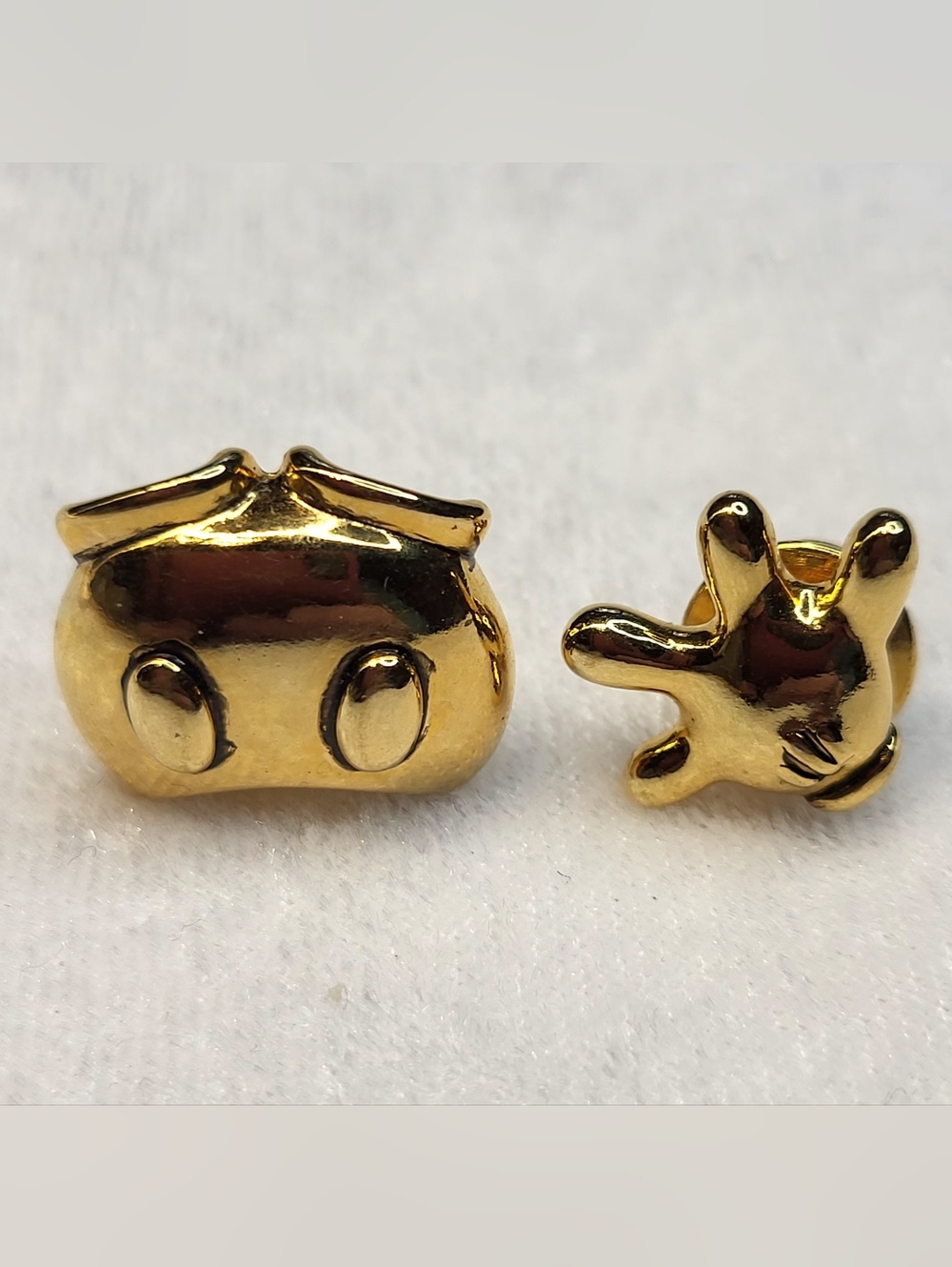 Vintage Mickey Mouse Gold-plated Shorts and Gloved Hand Scatter Pins